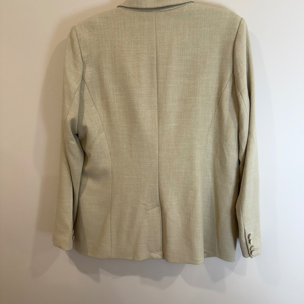 House of Harlow 1960 Double Breasted Linen Blend Blazer Jacket Beige Size L - Picture 2 of 10